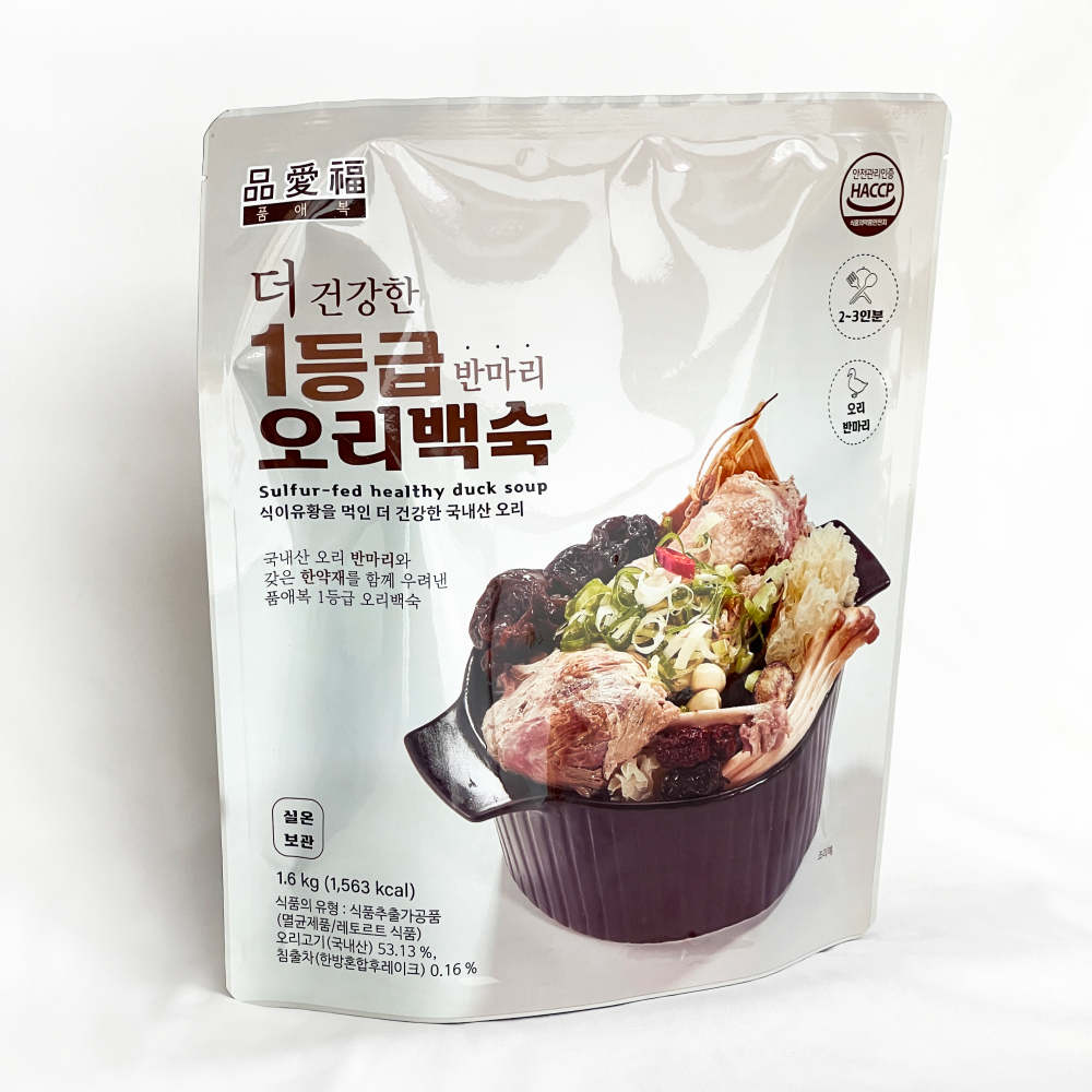 [일영이팜][품애복] 더 건강한 1등급 반마리 오리백숙 1.6kg